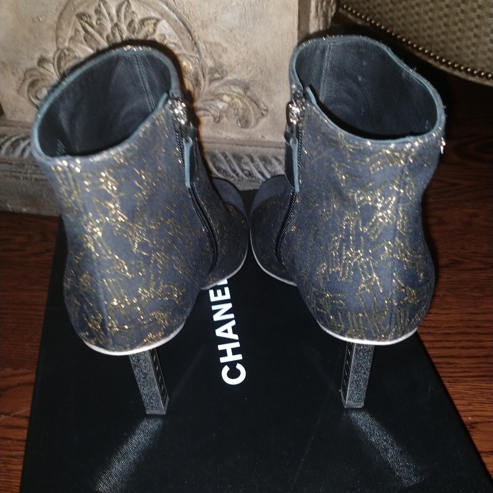 Authentic Metallic Chanel booties - Picture 8 of 10